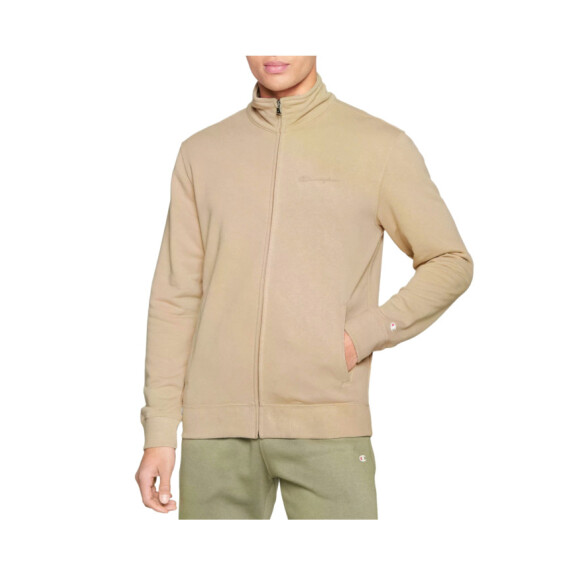 Bluza męska Champion FULL ZIP SWEATSHIRT 218538MS073 Beżowa - Rozmiar S