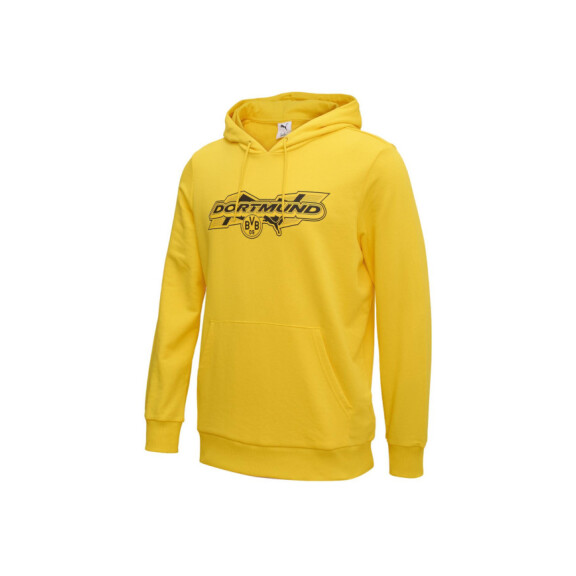 Bluza męska Puma BVB FTBL CULTURE HOODIE 78257701 Żółta - Rozmiar L