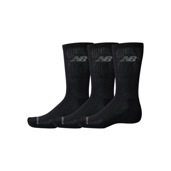 Skarpetki męskie New Balance PERFORMANCE BASIC CREW 3 PACK LAS51423BK Czarne - Rozmiar M