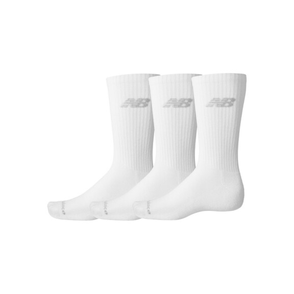 Skarpetki męskie New Balance PERFORMANCE BASIC CREW 3 PACK LAS51423WT Białe - Rozmiar L