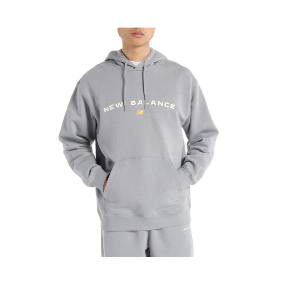 Bluza męska New Balance REIMAGINED FLEECE GRAPHIC HOOD MT51516YST Szara - Rozmiar M