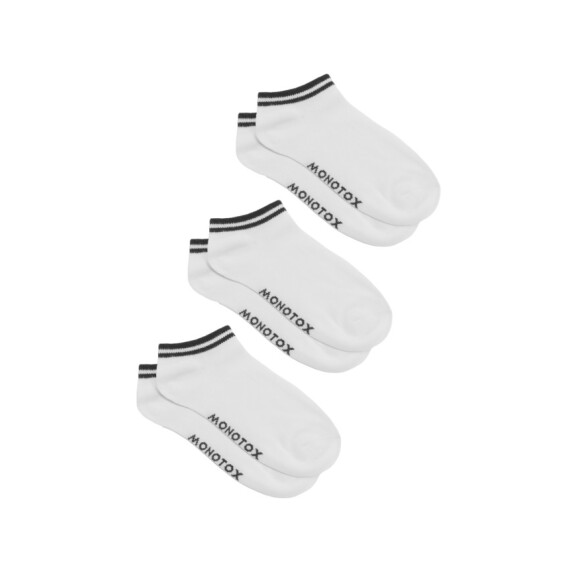 Skarpetki męskie Monotox NO-SHOW STRIPES 3 MX11006 Białe - Rozmiar 35-38