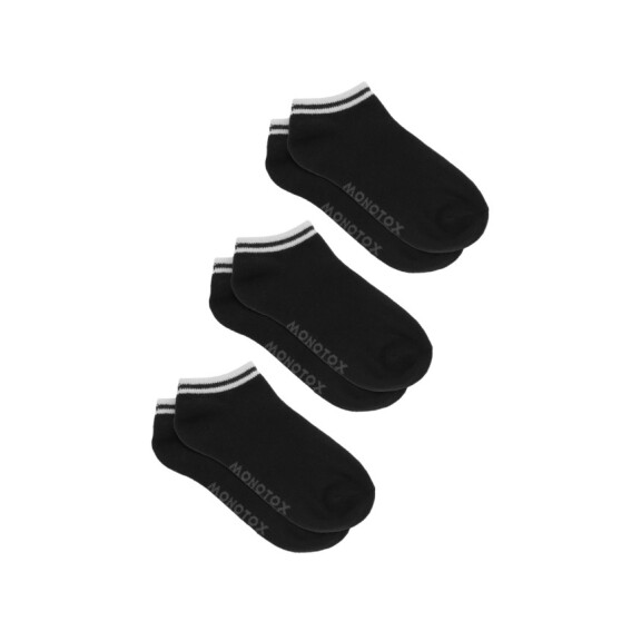 Skarpetki męskie Monotox NO-SHOW STRIPES 3 MX11007 Czarne - Rozmiar 39-42
