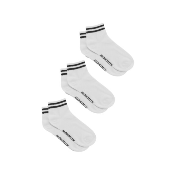 Skarpetki męskie Monotox ANKLE STRIPES 3 MX11010 Białe - Rozmiar 35-38