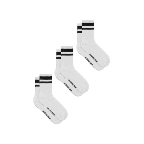 Skarpetki męskie Monotox HIGH STRIPES MONO 3 MX11017 Białe - Rozmiar 39-42