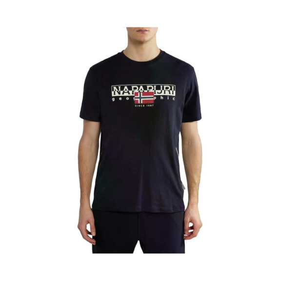 Koszulka męska Napapijri S-AYLMER BLACK NP0A4HTO041 Czarna - Rozmiar XL