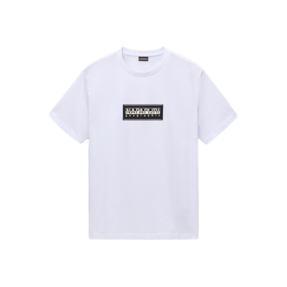 Koszulka dziecięca Napapijri S-BOX LOGO SS NP0A4I3L002 Biała - Rozmiar L