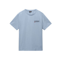 Koszulka męska Napapijri S-KASBA SHARK SKIN NP0A4HQQHCB Szara - Rozmiar L