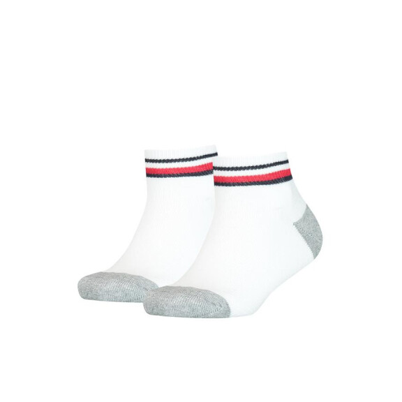 Skarpetki męskie Tommy Hilfiger TH KIDS ICONIC SPORTS QUARTER 2P 100001501300 Białe - Rozmiar 35-38