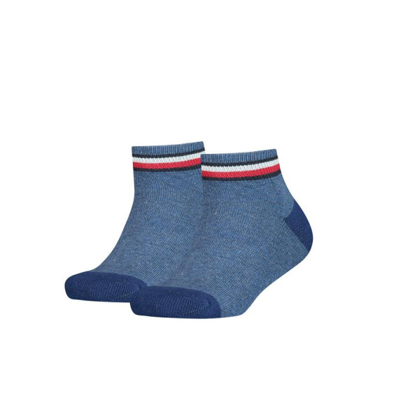 Skarpetki męskie Tommy Hilfiger TH KIDS ICONIC SPORTS QUARTER 2P 100001501356 Niebieskie - Rozmiar 35-38
