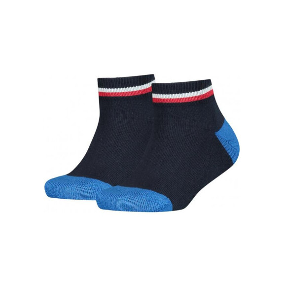 Skarpetki męskie Tommy Hilfiger TH KIDS ICONIC SPORTS QUARTER 2P 100001501563 Niebieskie - Rozmiar 35-38