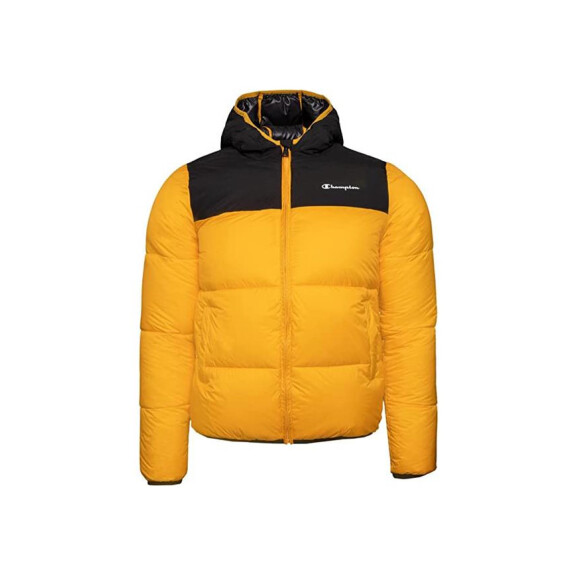 Kurtka dziecięca Champion HOODED JACKET 306201YS113 Żółta - Rozmiar 138-142