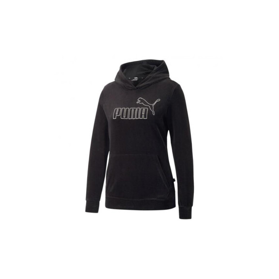 Bluza damska Puma ESS+ VELOUR HOODIE 67000801 Czarna - Rozmiar XS