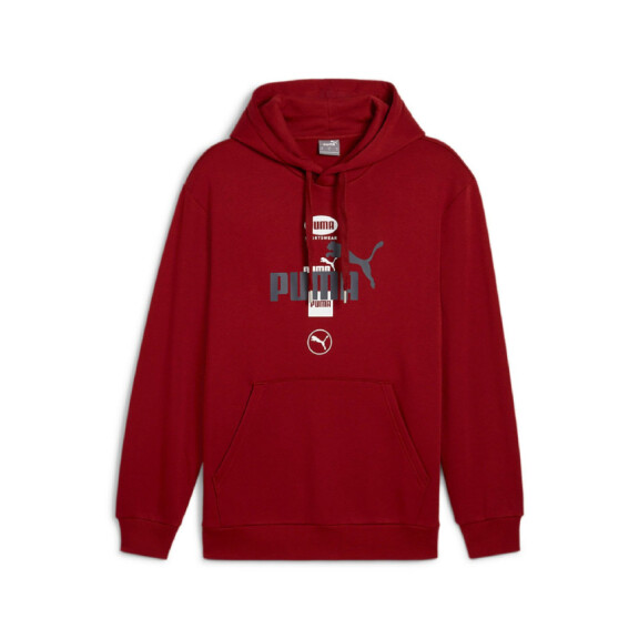 Bluza męska Puma POWER GRAPHIC HOODIE FL 68174113 Czerwona - Rozmiar S