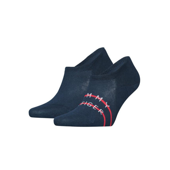 Skarpetki męskie Tommy Hilfiger TH MEN FOOTIE 2P 701222189004 Niebieskie - Rozmiar 39-42