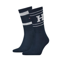 Skarpetki męskie Tommy Hilfiger TH MEN SOCK 2P SPORT PATCH 701222630002 Niebieskie - Rozmiar 43-46