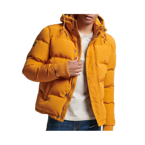 Kurtka męska Superdry EVEREST SHORT HOODED PUFFER M5011743A34K Żółta - Rozmiar L