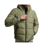 Kurtka męska Superdry HOODED SPORTS PUFFR JACKET M5011827A8MI Zielona - Rozmiar L