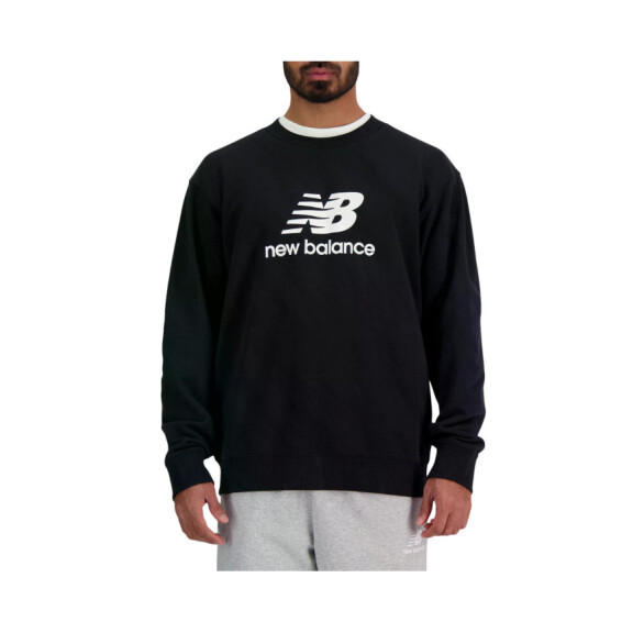 Bluza męska New Balance STACKED LOGO FREN BK MT41500BK Czarna - Rozmiar XL