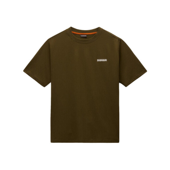 Koszulka męska Napapijri S-SMALL BOX SS DARK OLIVE NP0A88TRG3A Zielona - Rozmiar 2XL