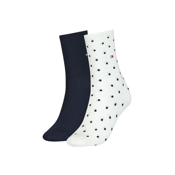 Skarpetki damskie Tommy Hilfiger TH WOMEN SOCK DOT 2P 100001493002 Niebieskie - Rozmiar 35-38