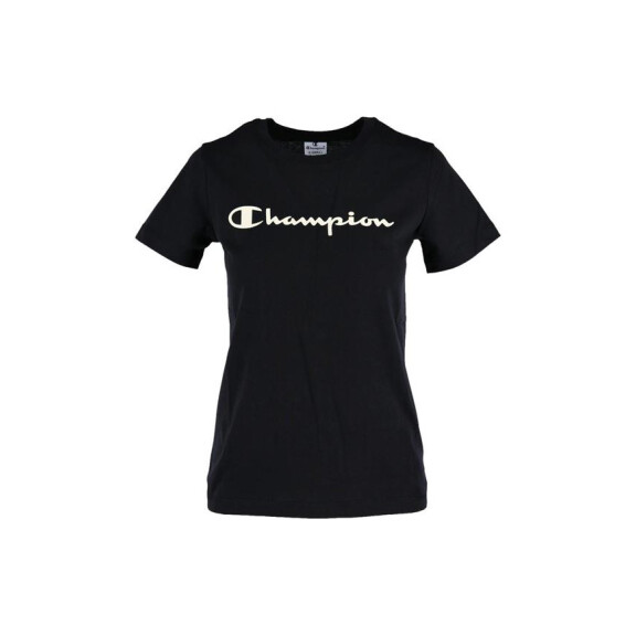 Koszulka damska Champion CREWNECK TEE 113223KK001 Czarna - Rozmiar S