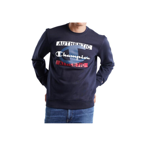 Bluza męska Champion CREWNECK SWEATSHIRT 216604BS501 Niebieska - Rozmiar S