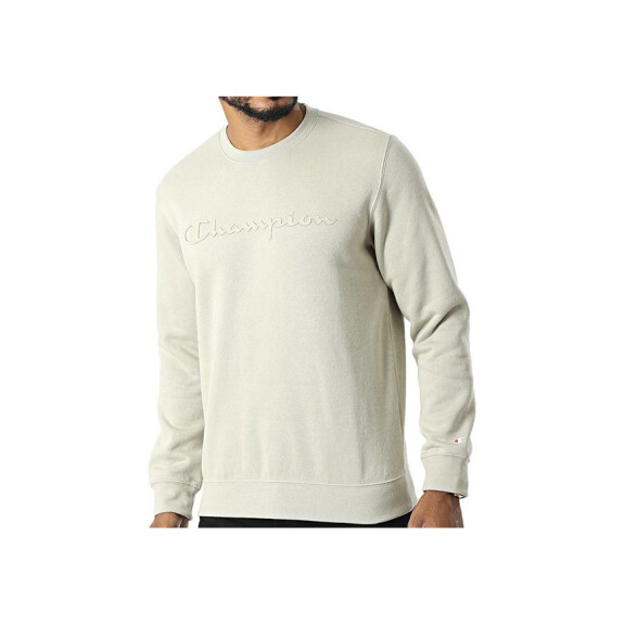 Bluza męska Champion CREWNECK SWEATSHIRT 218283ES066 Beżowa - Rozmiar 2XL