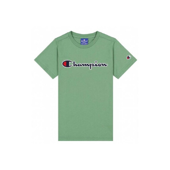 Koszulka dziecięca Champion CREWNECK T-SHIRT 305954GS098 Zielona - Rozmiar 162-167