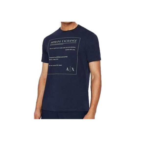 Koszulka męska Armani Exchange T-SHIRT 3LZTHD-ZJH4Z-15BA Niebieska - Rozmiar L