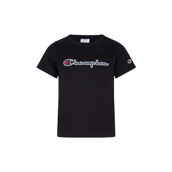 Koszulka dziecięca Champion CREWNECK T-SHIRT 404336KK001 Czarna - Rozmiar 162-167