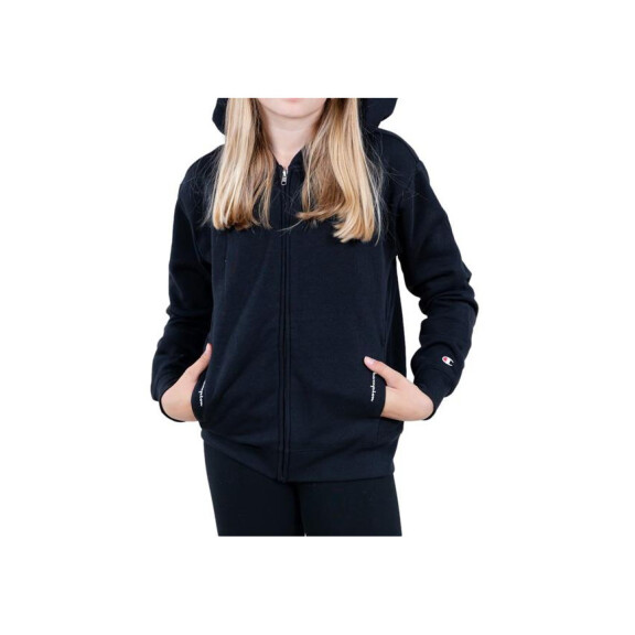 Bluza dziecięca Champion HOODED FULL ZIP SWEATSHIRT 404444KK001 Czarna - Rozmiar 162-167