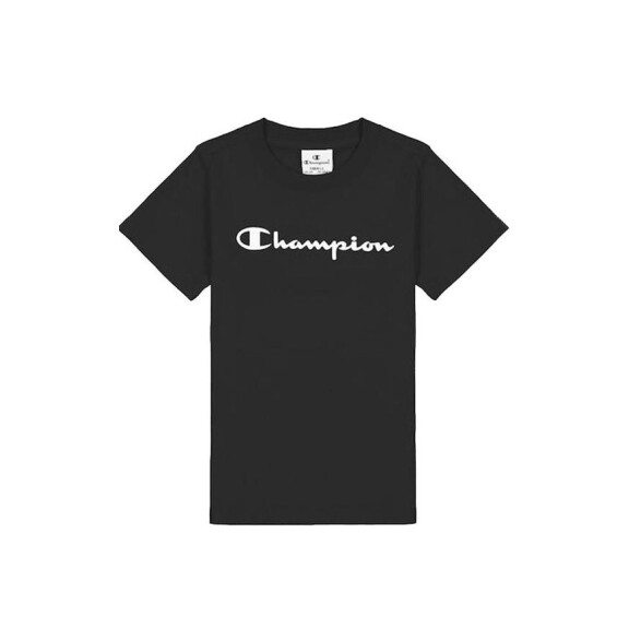 Koszulka dziecięca Champion CREWNECK T-SHIRT 404541KK001 Czarna - Rozmiar 162-167