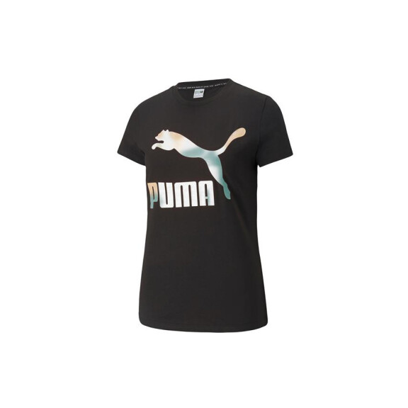 Koszulka damska Puma CLASSICS LOGO TEE 53007771 Czarna - Rozmiar XS