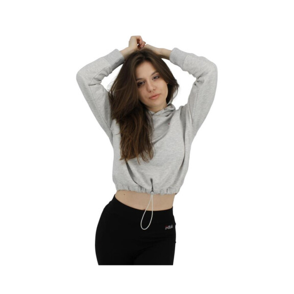 Bluza damska Fila ELAXI CROPPED HOODY W 688570B13 Szara - Rozmiar XS
