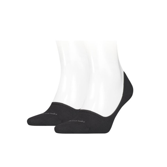 Skarpetki męskie Calvin Klein MEN FOOTIE MID CUT 2P 701218708001 Czarne - Rozmiar 39-42