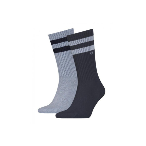 Skarpetki męskie Calvin Klein MEN SOCK 2P STRIPES 701218711002 Niebieskie - Rozmiar 39-42