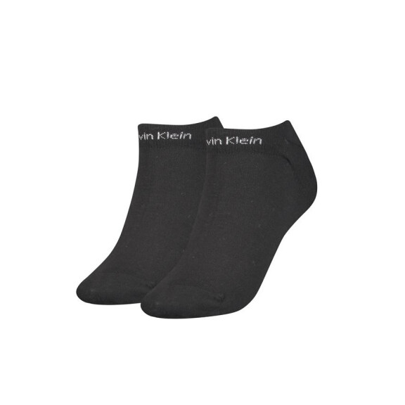 Skarpetki damskie Calvin Klein WOMEN SNEAKER 2P GRIPPER 701218774001 Czarne - Rozmiar OS