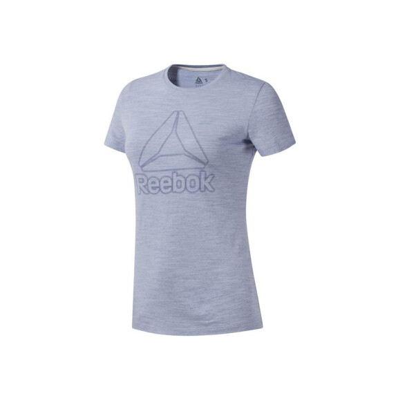 Koszulka damska Reebok TE MARBLE LOGO TEE EC2323 Niebieska - Rozmiar S