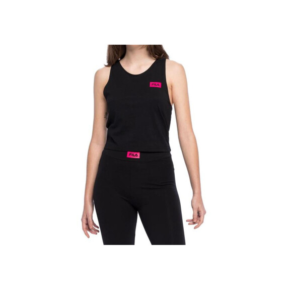Koszulka damska Fila BASIN CROPPED TANK TOP FAW013680009 Czarna - Rozmiar M