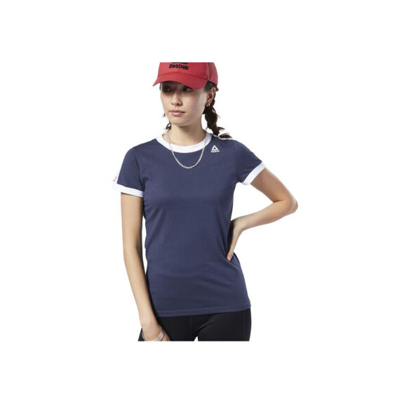 Koszulka damska Reebok LINEAR LOGO TEE FI2020 Niebieska - Rozmiar S