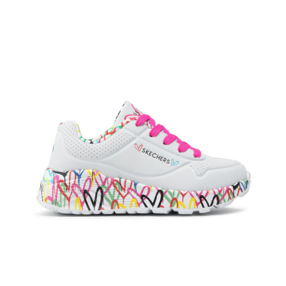 Buty dziecięce Skechers UNO LITE LOVELY LUV 314976LWMLT Białe - Rozmiar 33
