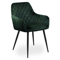 Krzesło welurowe HAVANA VELVET ciemnozielone