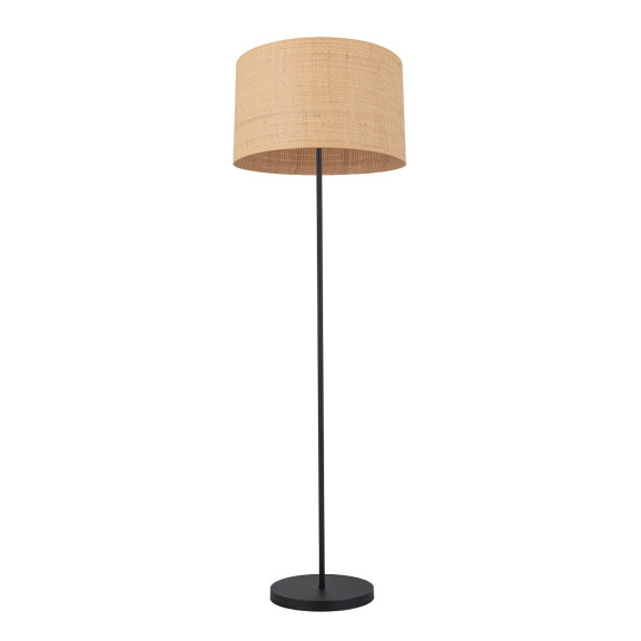 Czarna lampa podłogowa klasyczna GOLDSUN 14W rattan O3369 L1 CZA