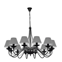 Duża lampa ROMA czarna 1397R1/08/AX 12-ramienna