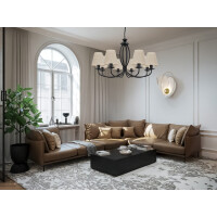 Duży żyrandol w kolorze czarnym OLIVER O3058 W8 CZA/AB/07/Le 8-płomienny