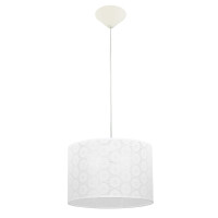 Biała lampa z koronkowym abażurem do sypialni JULITA B/9W/27/G