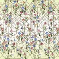Mural kwiaty i bambusowy treliaż Christian Lacroix PCL7053/01 Fretwork Garden Panoramic Lacroix Stravaganza