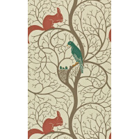 Tapeta wiewiórki i gołębie Sanderson DVIWSQ102 Squirrel & Dove One Sixty