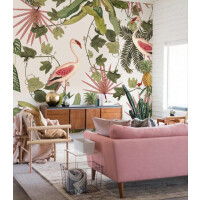 Mural egzotyczny flamingi Wallcolors Flamingo Life in Boho